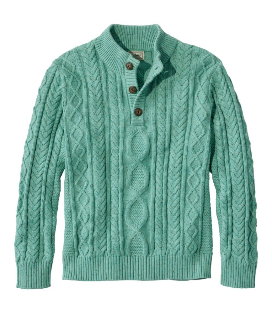 Men's Bean's Heritage Soft Cotton Fisherman Sweater, Button-Mock