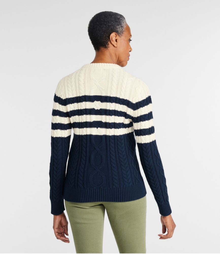 Women's Bean's Heritage Soft Cotton Fisherman Sweater, Crewneck Pattern, , small image number 2