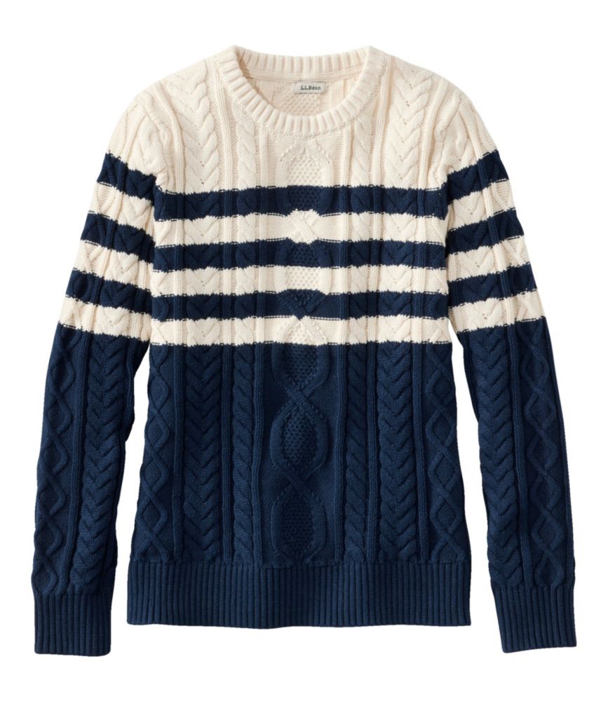 Women's Bean's Heritage Soft Cotton Fisherman Sweater, Crewneck Pattern, , small image number 3