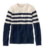 Women's Bean's Heritage Soft Cotton Fisherman Sweater, Crewneck Pattern