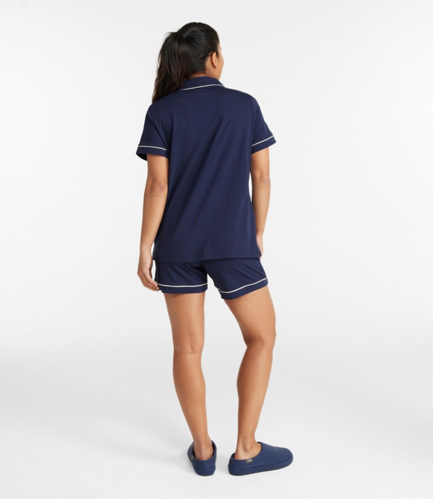Women's Super-Soft Shrink-Free Pajamas, Short Set, Bright Navy, small image number 3