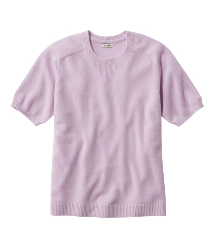 Women's Classic Cashmere Sweater, Short-Sleeve Tee, Pale Mauve, small image number 1