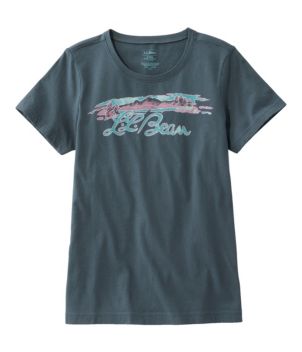 Women's Washed Cotton Tee, Short-Sleeve Crewneck Graphic