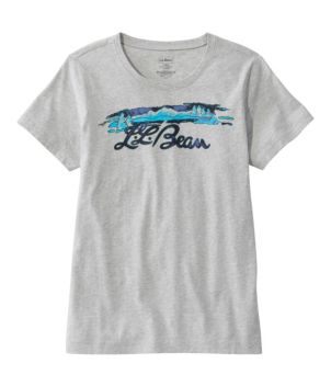 Women's Washed Cotton Tee, Short-Sleeve Crewneck Graphic