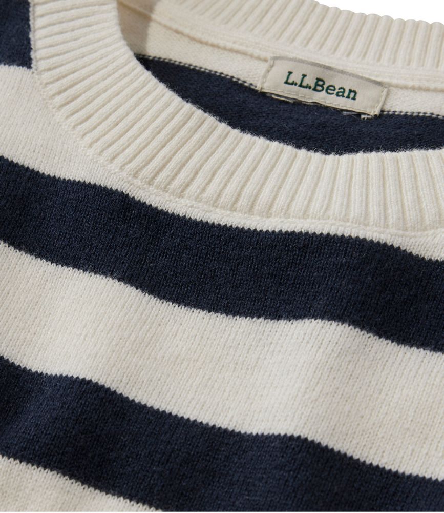 Women's Cotton/Cashmere Sweater, Crewneck Stripe