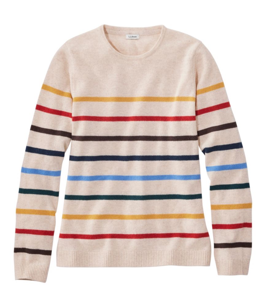 Women's Classic Cashmere Sweater, Crewneck Stripe