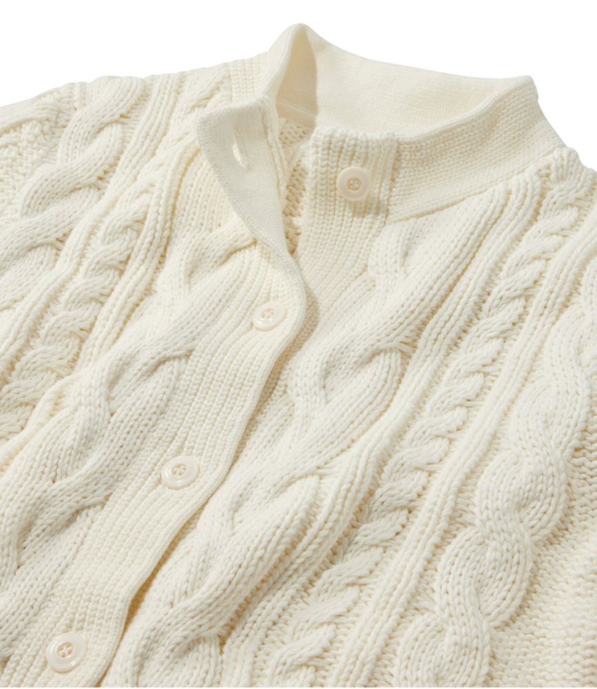 Women's Double L® Cable Sweater, Button-Front Cardigan