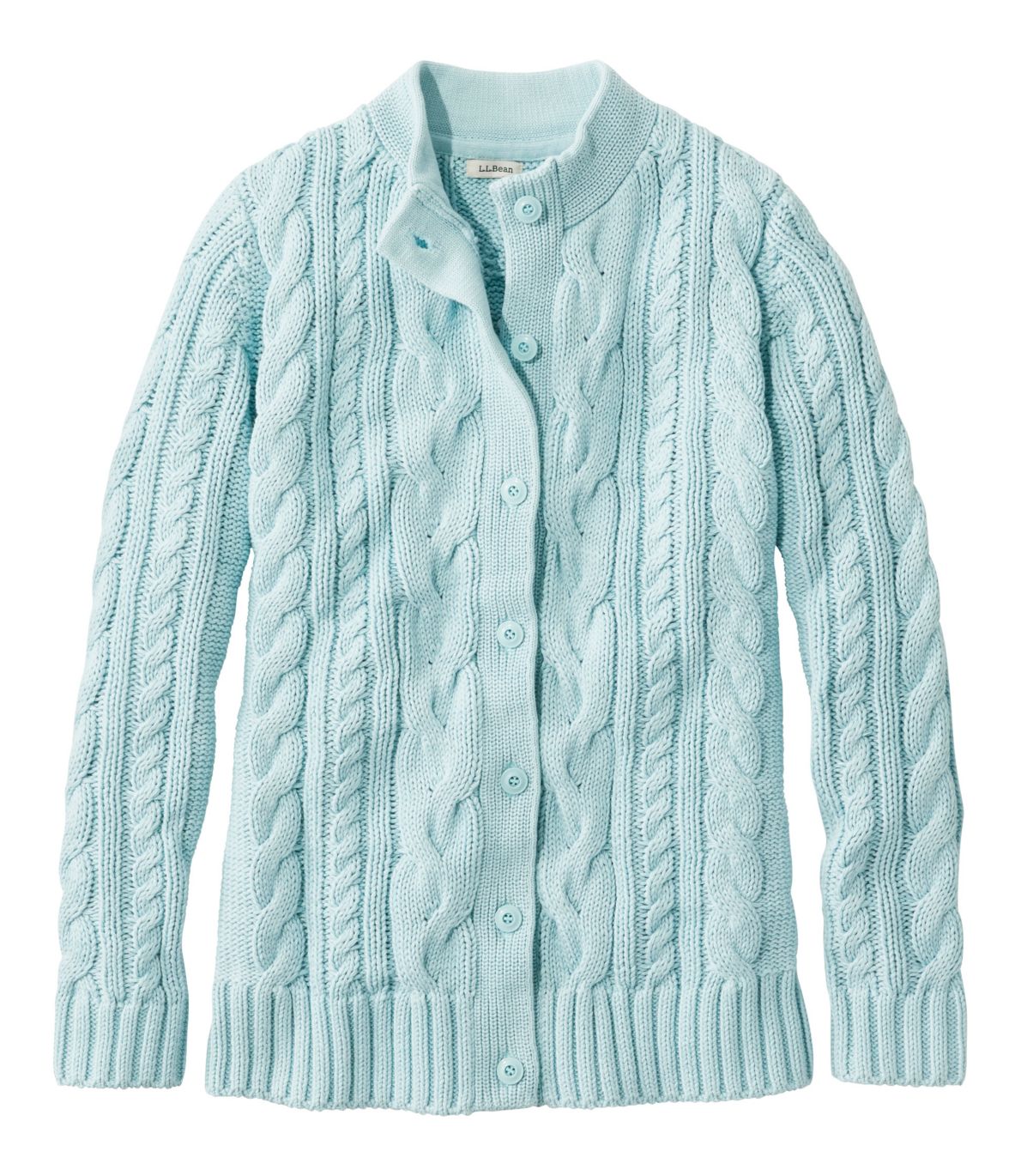 Women's Double L® Cable Sweater, Button-Front Cardigan