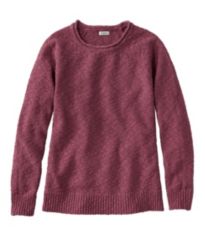 Women's Unshrinkable Mini-Waffle Tee, Long-Sleeve Crewneck
