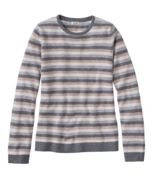 Women's Classic Cashmere Sweater, Crewneck Stripe
