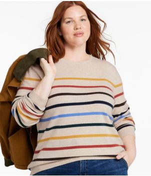 Women's Classic Cashmere Sweater, Crewneck Stripe