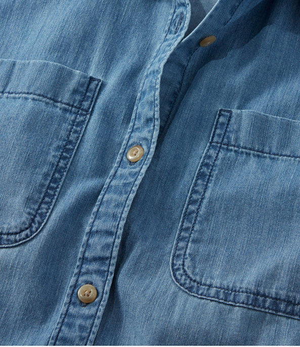 L.L.Bean Heritage Washed Denim Lightweight Shirt, Short-Sleeve, , large image number 3