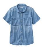 Women's L.L. Bean Heritage Washed Lightweight Denim Shirt, Short-Sleeve