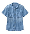 L.L.Bean Heritage Washed Denim Lightweight Shirt, Short-Sleeve, Light Indigo, small image number 0