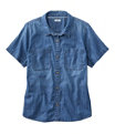 L.L.Bean Heritage Washed Denim Lightweight Shirt, Short-Sleeve, Medium Indigo, small image number 0