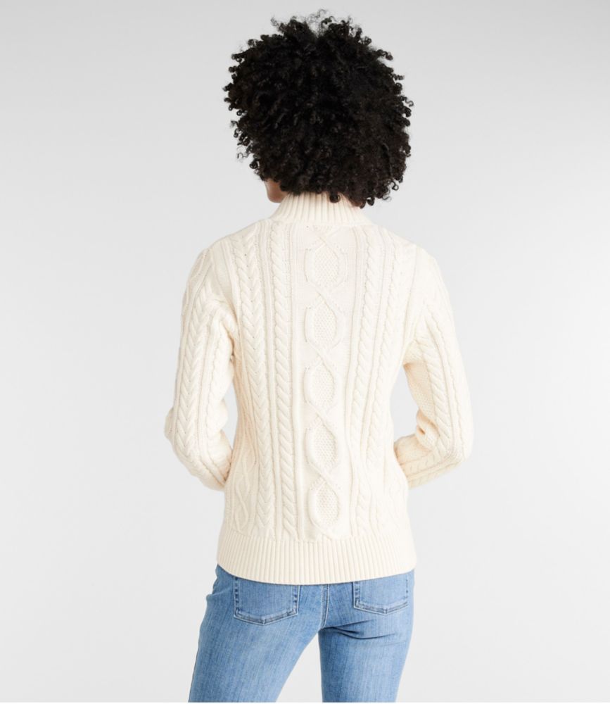 Women's Bean's Heritage Soft Cotton Fisherman Sweater, Cardigan, , small image number 2