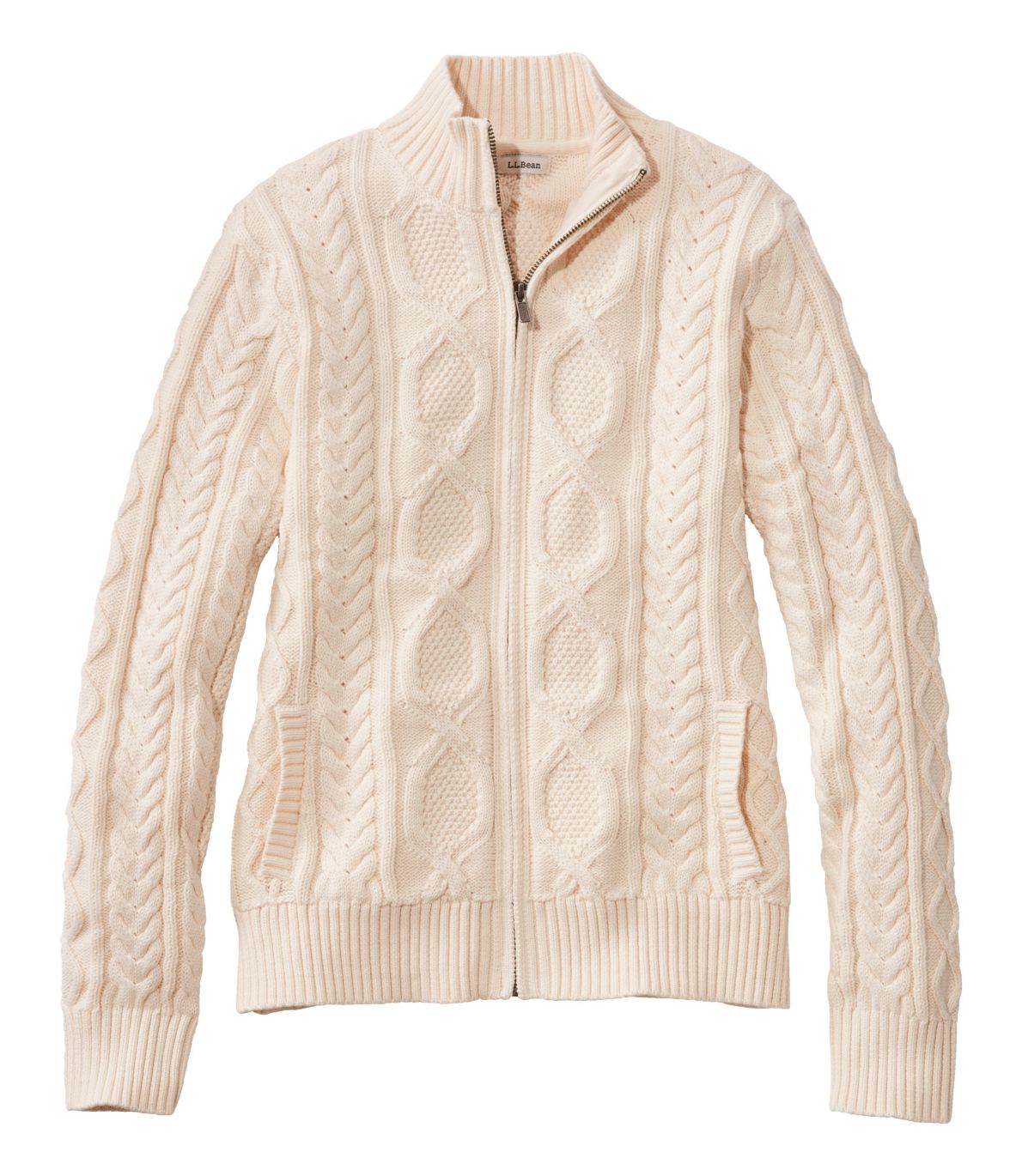 Women's Bean's Heritage Soft Cotton Fisherman Sweater, Cardigan