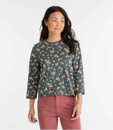 Women's Saturday T-Shirt, Crewneck Three-Quarter-Sleeve Print
