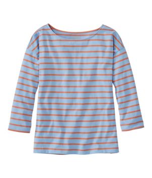 Women's Heritage Mariner Top, Boatneck Three-Quarter-Sleeve Stripe