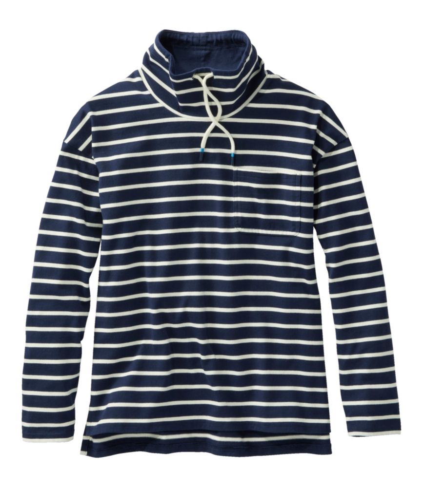 Women's Heritage Mariner Top, Funnelneck Stripe, Classic Navy/Sailcloth, small image number 1