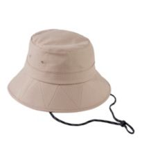 VTG LL Bean Fishing Camp Hiking Bucket Hat Tan Script Tag 7 1/4” USA Union  Made 