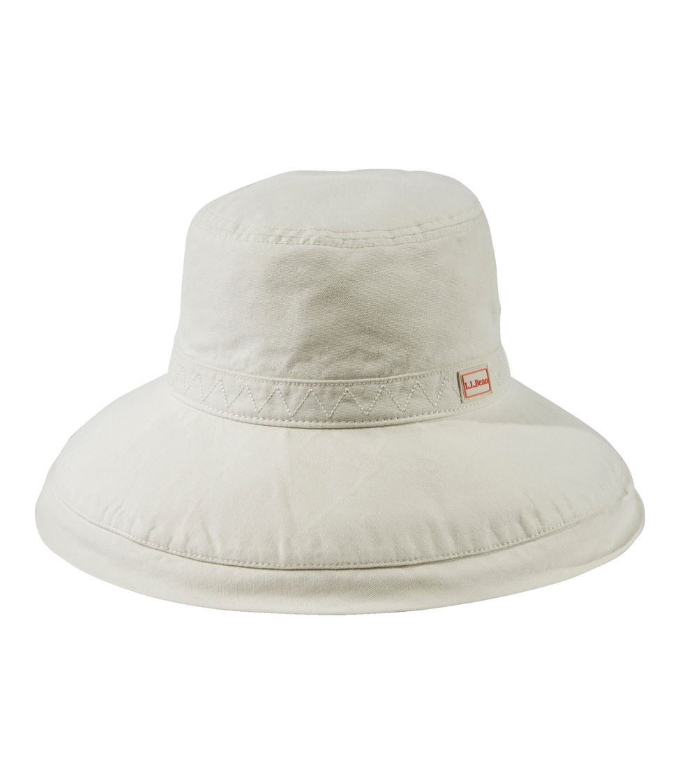 Women's Wide Brim Bucket Hat Silver Birch Small, Cotton | L.L.Bean