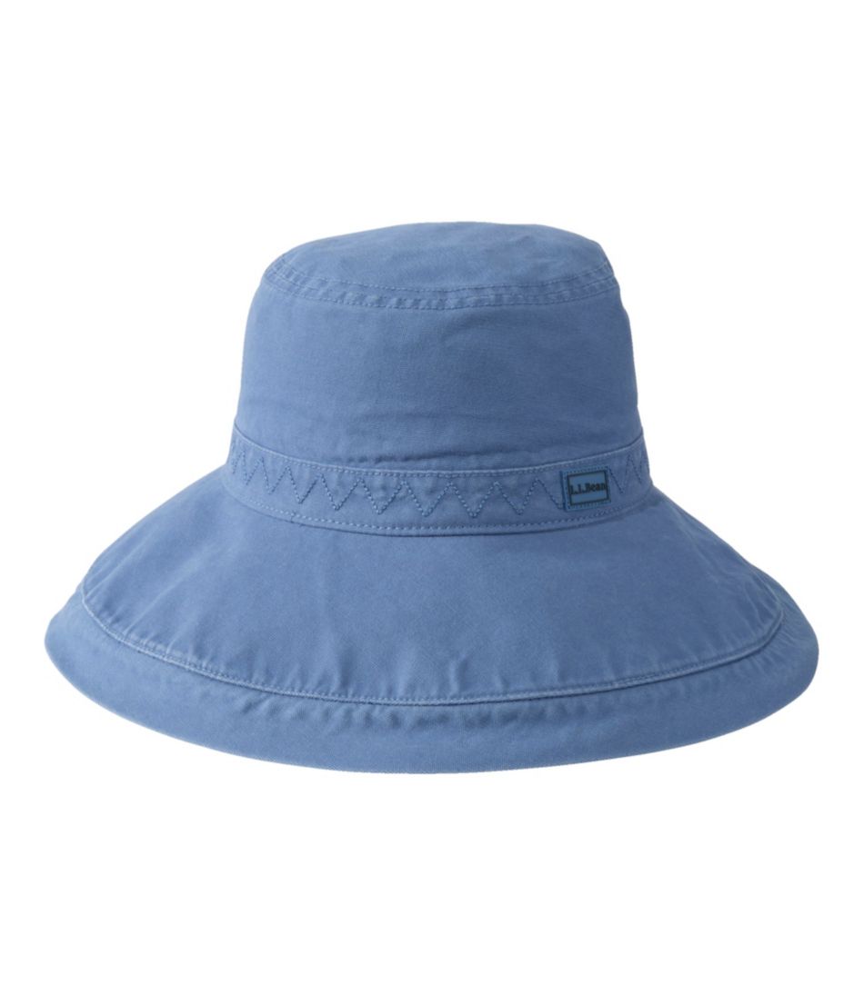 Women's Wide Brim Bucket Hat Rustic Blue Large, Cotton | L.L.Bean