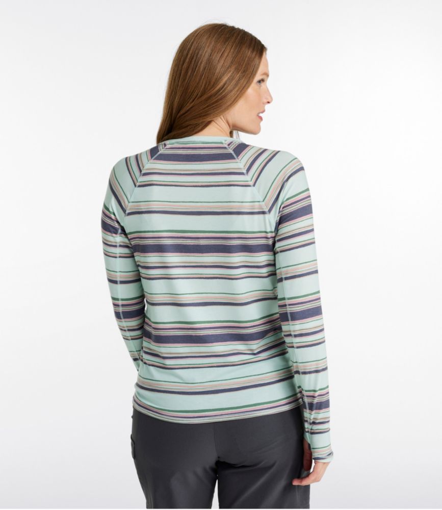 Women's Everyday SunSmart® Tee, Crewneck Long-Sleeve Stripe, Pewter Stripe, small image number 3