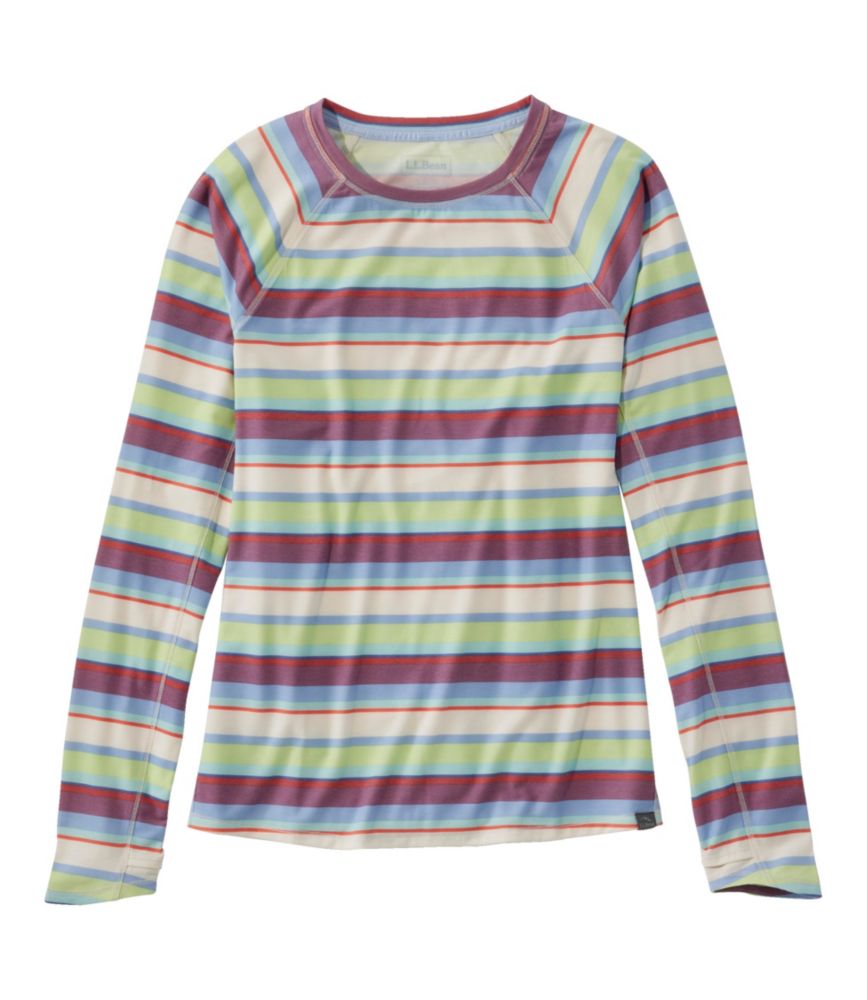 Women's Everyday SunSmart® Tee, Crewneck Long-Sleeve Stripe, Malibu Blue Multi Stripe, small image number 1