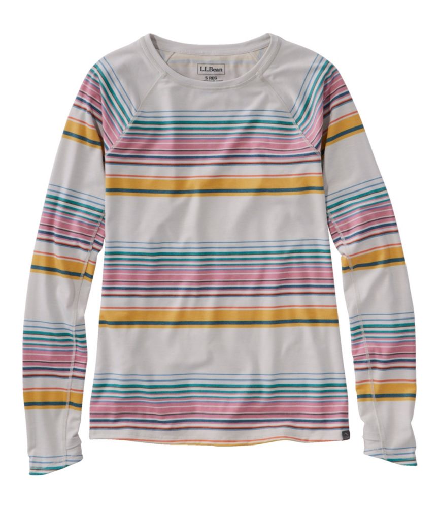 Women's Everyday SunSmart® Tee, Crewneck Long-Sleeve Stripe, Pewter Stripe, small image number 1