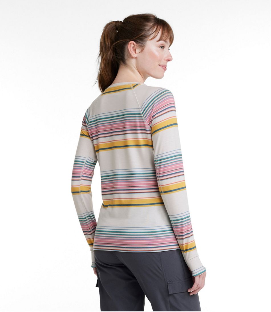 Women's Everyday SunSmart® Tee, Crewneck Long-Sleeve Stripe