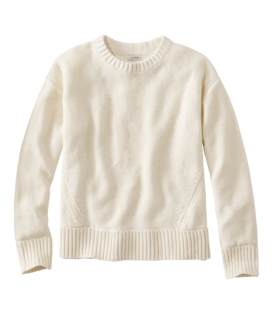 Women's Linen/Cotton Pullover Sweater, Cream, small image number 1