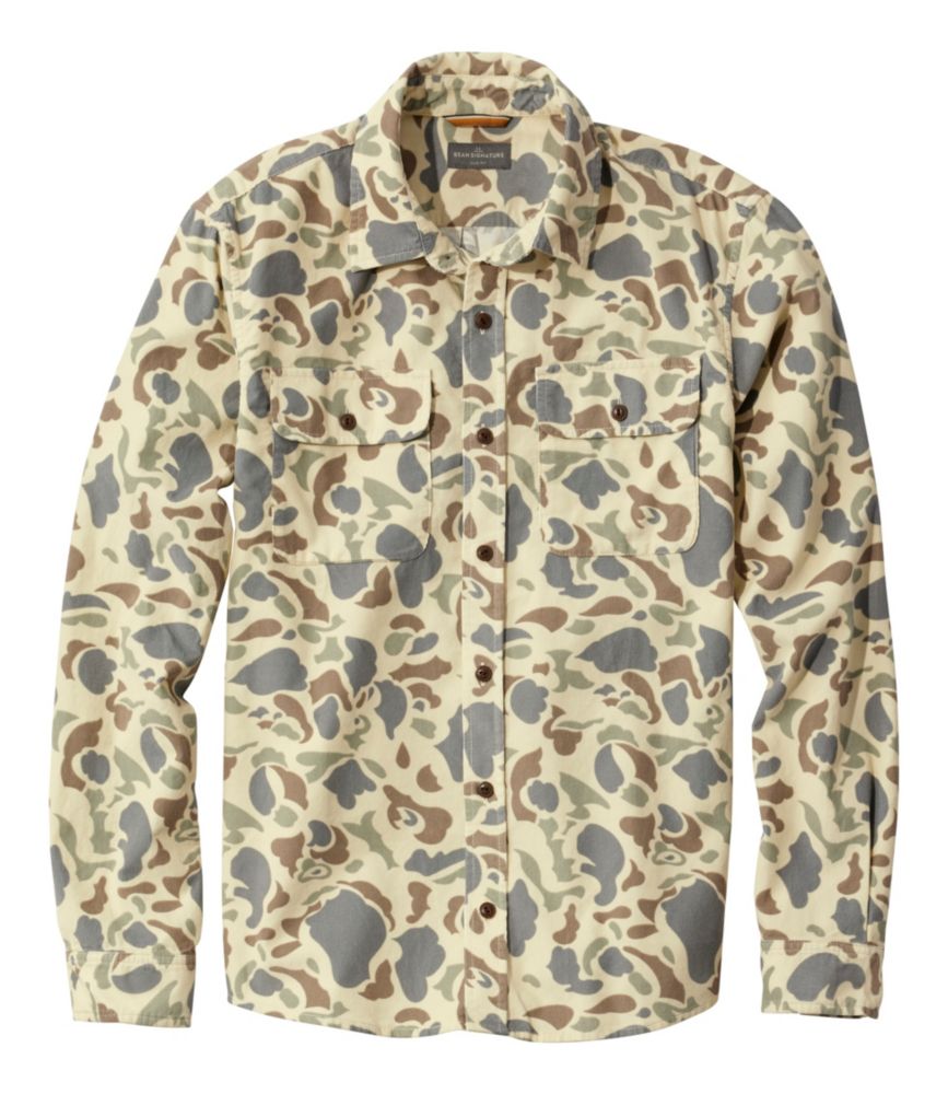 Men's Signature Microwale Corduroy Shirt, Faded Olive Vintage Camo, small image number 1