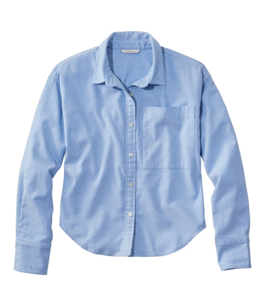 Women's Signature Boyfriend Oxford Shirt, Sky Blue, small image number 1