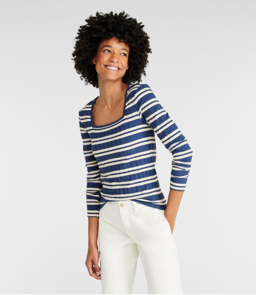 Women's Signature Ribbed Square-Neck Top