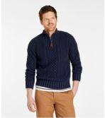 Men's Signature Cotton Fisherman Sweater, Quarter-Zip