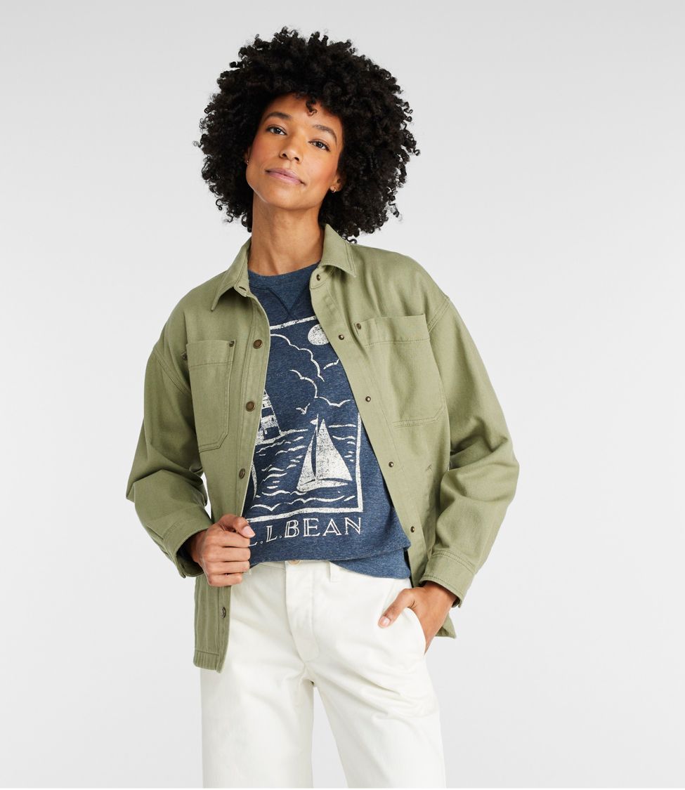 TWILL UTILITY OVERSHIRT  Organic cotton twill, Twill, Women's coats &  jackets