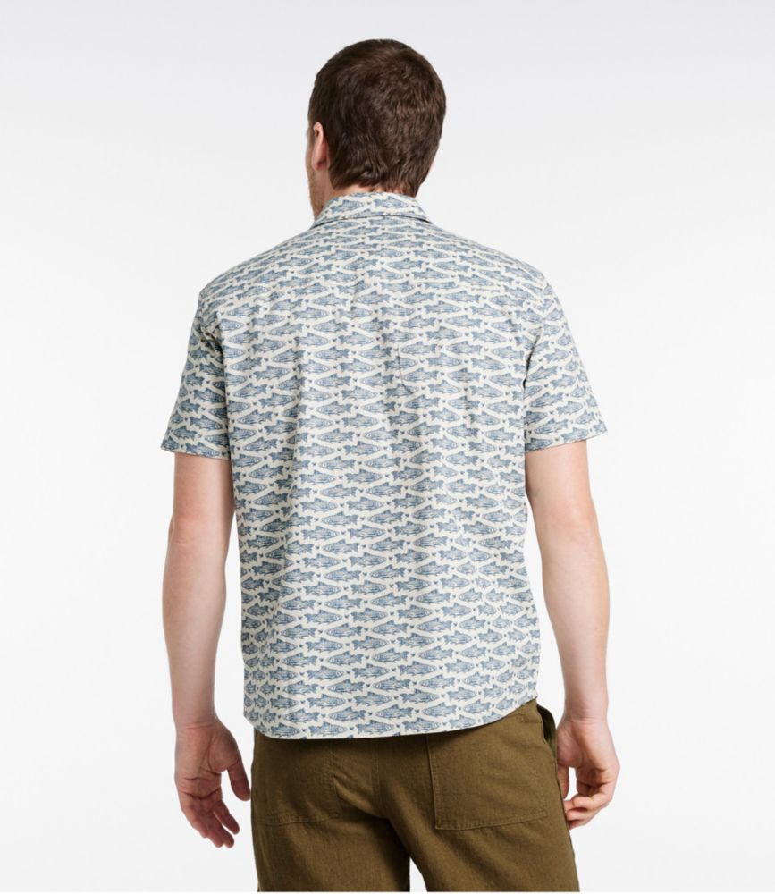 Men's Signature Vacationland Shirt, Short-Sleeve, Slim Fit, Iron Blue Fish, small image number 3