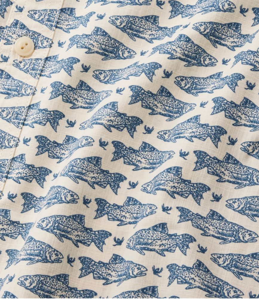 Men's Signature Vacationland Shirt, Short-Sleeve, Slim Fit, Iron Blue Fish, small image number 6
