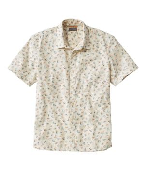 Men's Signature Woven Cotton Shirt, Short-Sleeve, Slim Fit