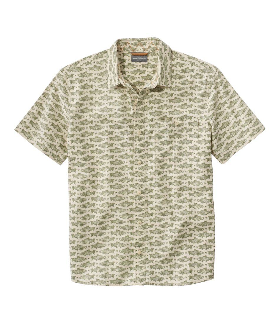 L.L. Bean Size Medium Men's Brown Plaid Short Sleeve Vented Fishing Shirt