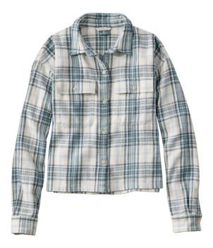 Women's Signature Heritage Textured Flannel Shirt, Cropped