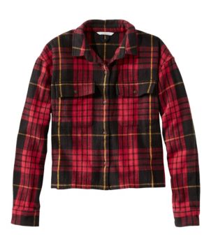 Women's Signature Heritage Textured Flannel Shirt, Cropped