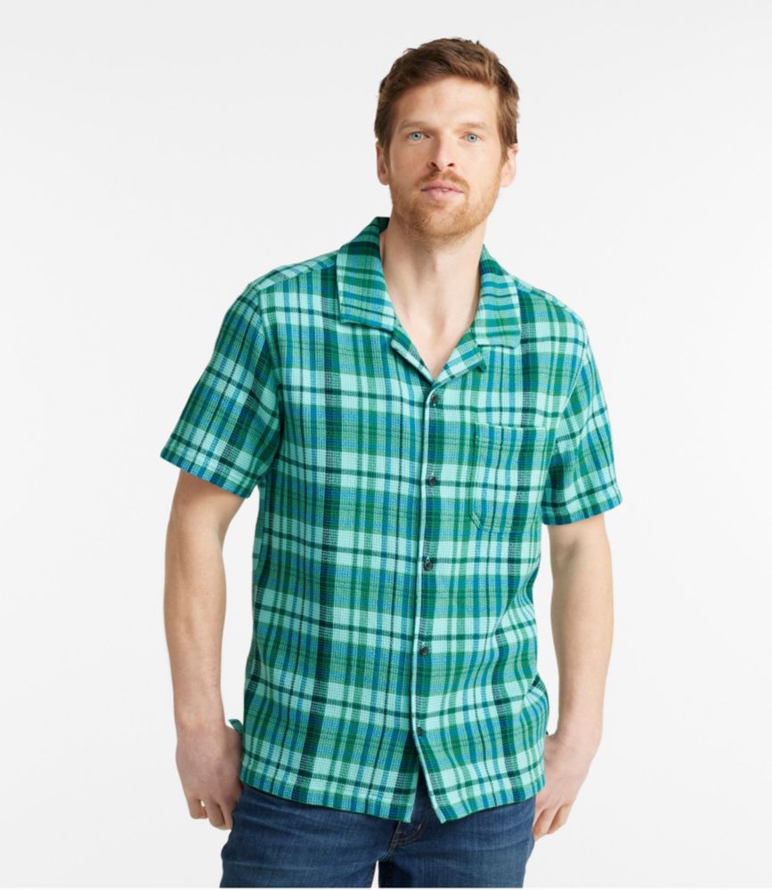 Men's Rugged Waffle Shirt, Plaid, Traditional Untucked Fit, Short-Sleeve, , small image number 2