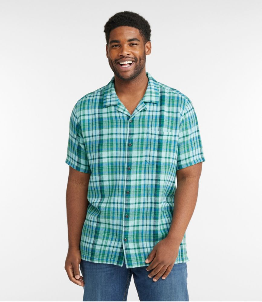 Men's Rugged Waffle Shirt, Plaid, Traditional Untucked Fit, Short-Sleeve, , small image number 4