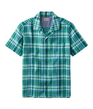 Men's Rugged Waffle Shirt, Plaid, Traditional Untucked Fit, Short-Sleeve