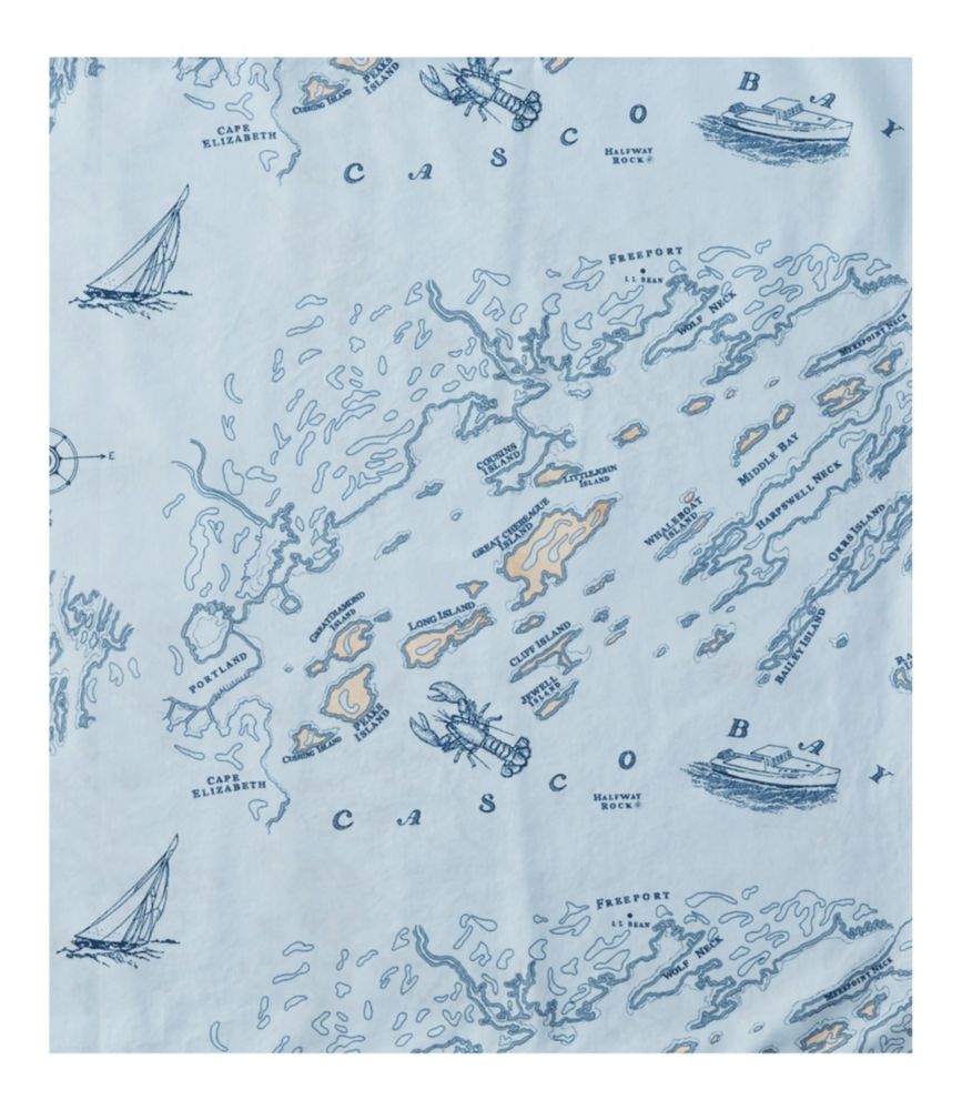 Nautical Map Shower Curtain, Light Blue, small image number 3