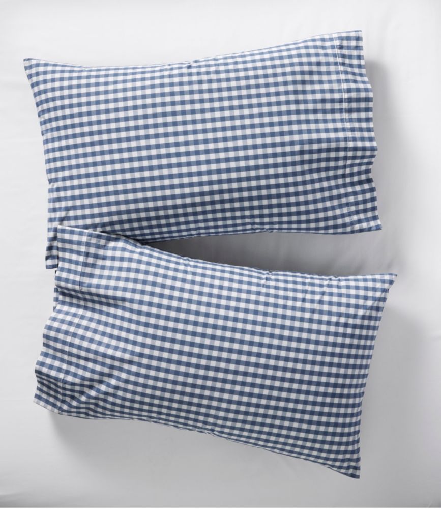 Sunwashed Percale Sheet Collection, Gingham Check, Vintage Indigo, small image number 2