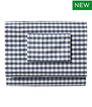 Sunwashed Percale Sheet Collection, Gingham Check