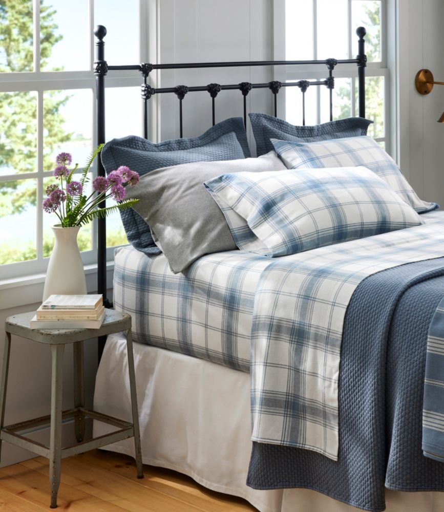 Organic Flannel Sheet Collection, Plaid